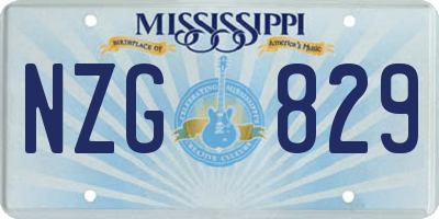 MS license plate NZG829