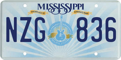 MS license plate NZG836