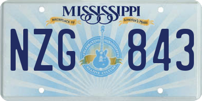 MS license plate NZG843