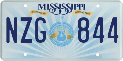 MS license plate NZG844