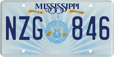 MS license plate NZG846