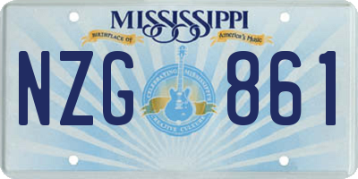 MS license plate NZG861