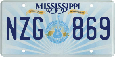 MS license plate NZG869
