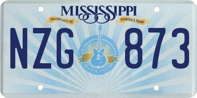 MS license plate NZG873