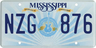 MS license plate NZG876