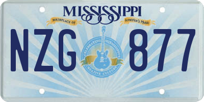 MS license plate NZG877