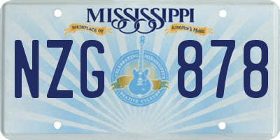 MS license plate NZG878