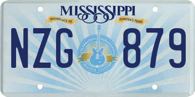 MS license plate NZG879