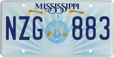 MS license plate NZG883