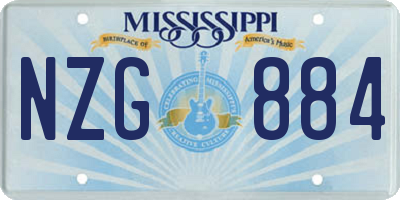 MS license plate NZG884