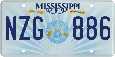 MS license plate NZG886