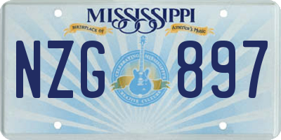MS license plate NZG897