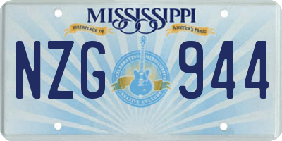 MS license plate NZG944