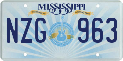 MS license plate NZG963