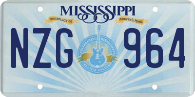 MS license plate NZG964