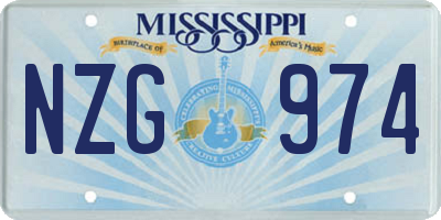 MS license plate NZG974