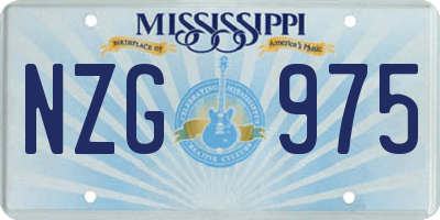 MS license plate NZG975