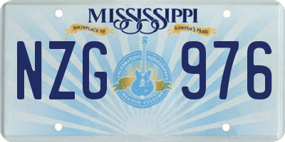 MS license plate NZG976