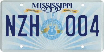 MS license plate NZH004