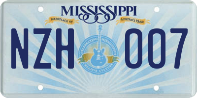 MS license plate NZH007