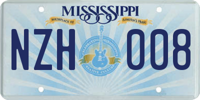 MS license plate NZH008