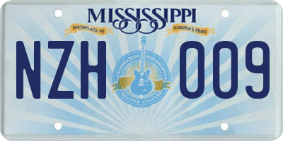 MS license plate NZH009
