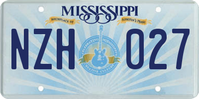 MS license plate NZH027