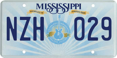 MS license plate NZH029