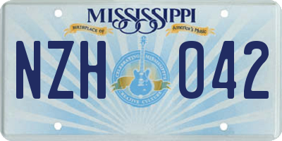MS license plate NZH042