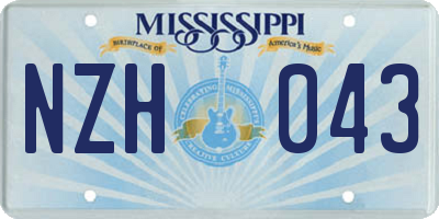 MS license plate NZH043