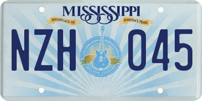 MS license plate NZH045