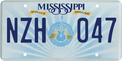 MS license plate NZH047
