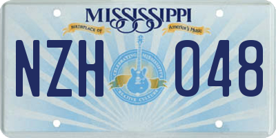 MS license plate NZH048