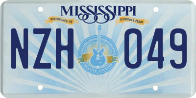 MS license plate NZH049