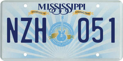 MS license plate NZH051