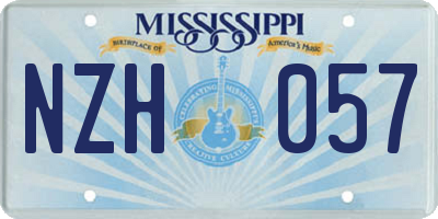 MS license plate NZH057