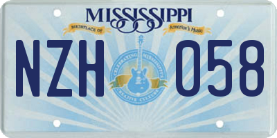 MS license plate NZH058