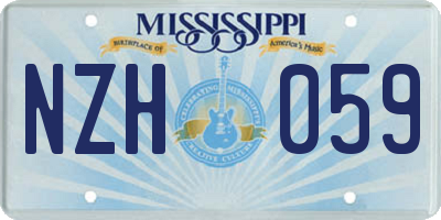 MS license plate NZH059