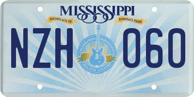 MS license plate NZH060