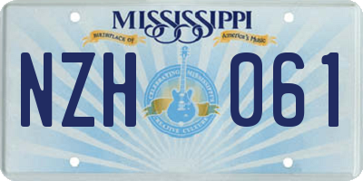 MS license plate NZH061