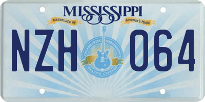 MS license plate NZH064