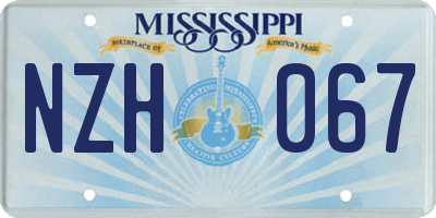 MS license plate NZH067