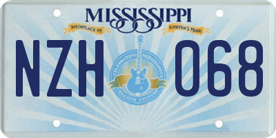MS license plate NZH068