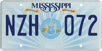 MS license plate NZH072