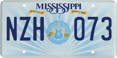 MS license plate NZH073