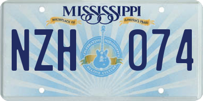 MS license plate NZH074