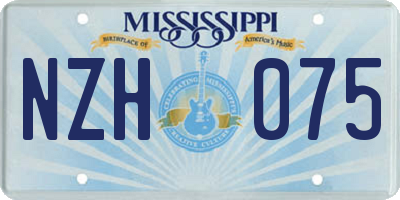 MS license plate NZH075