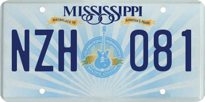 MS license plate NZH081