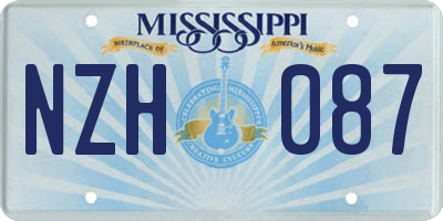 MS license plate NZH087