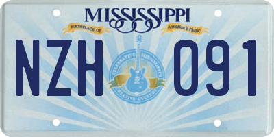 MS license plate NZH091